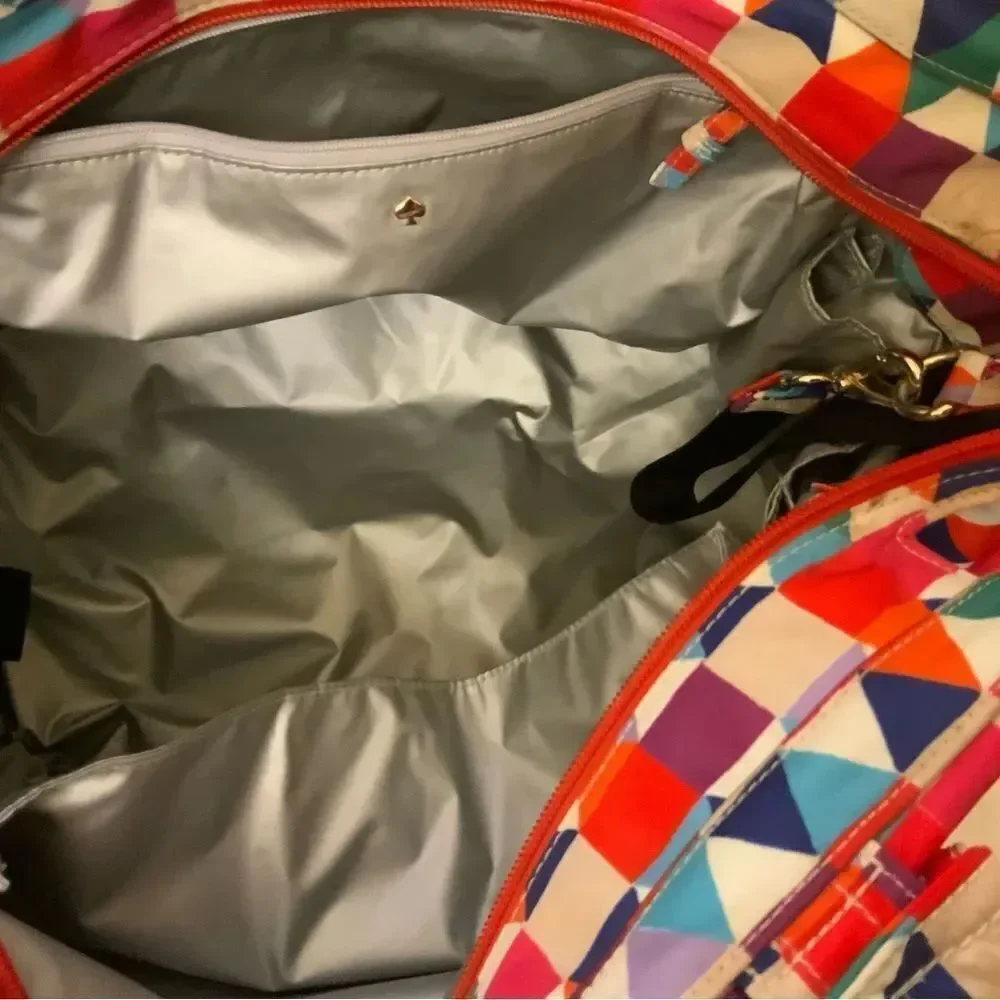 Kate Spade multi color purse baby diaper bag multi use tote washable Microfiber